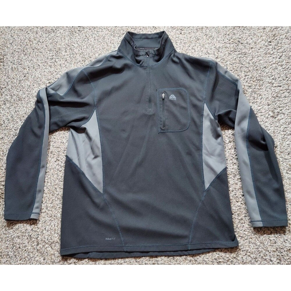 Nike ACG Slate Gray Pullover XLarge Mens Size Quarter Zip 1/4 Chest Pocket